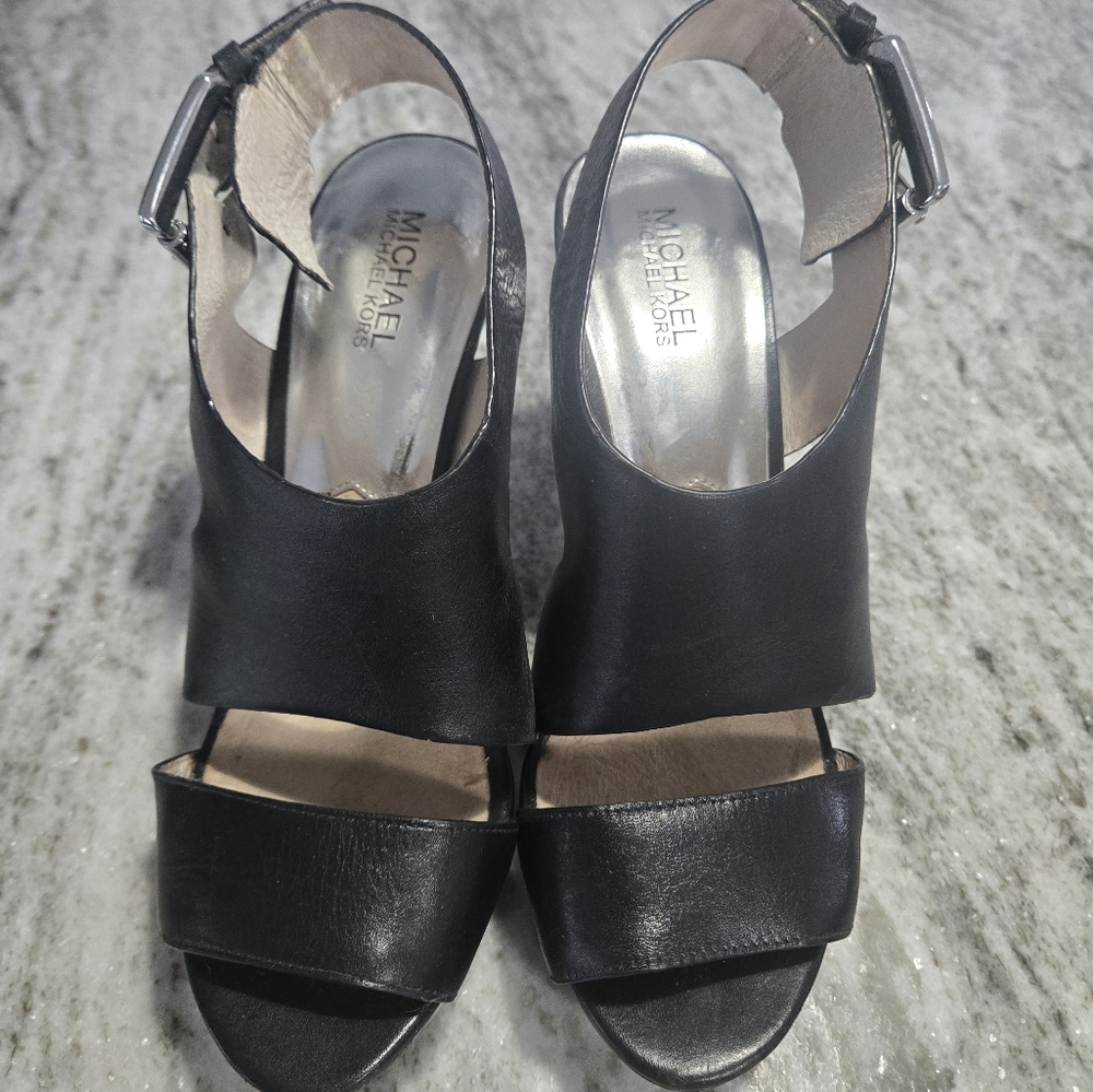 Michael Kors Leather Platform Heels - Picture 2 of 5